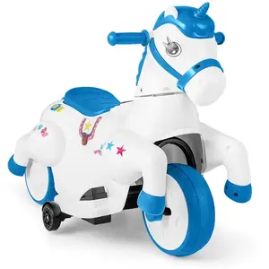 Comparateur de prix : COSTWAY Costway 12v Moto Électrique Enfant Licorne Avec Musique, Roues...
