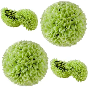 COSTWAY 2 Boules de Buis Artificielles de 28 cm, avec des Fleurs à Sus...Vendu parcostway