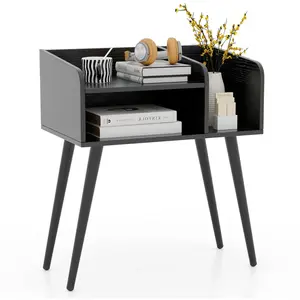 COSTWAY Table de Chevet avec 3 Compartiments ouverts, Table d'Appoint ... pas cher