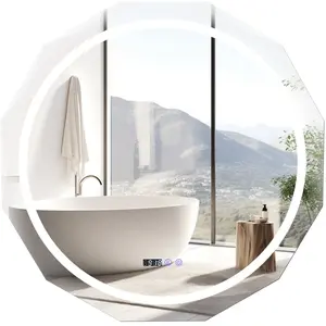 Comparateur de prix : COSTWAY 76 x 76 cm Miroir de Salle de Bain, 3 Couleurs, Fonction Mémoi...