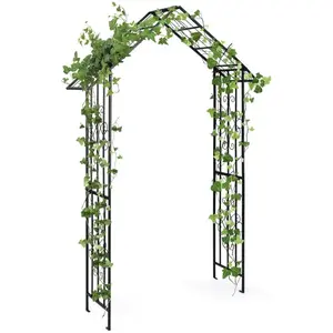 Arche de Jardin avec Treillis en Métal COSTWAY-116 x 40 x 223 cm-Toit ...Vendu parcdiscount