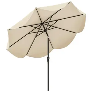 COSTWAY Parasol de Jardin Inclinable 280 x 245 cm, à Double Toit avec...