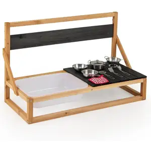 Costway - Cuisine Extérieure Murale Enfant avec Tableau Noir & Évier, ... pas cher