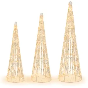 Giantex Sapin de Noël LED Décoré Lumineux 120 cm avec Etoile au Sommet Décoration de Sapin de Noël illuminée 520 lumières LED