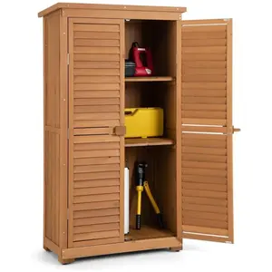 RELAX4LIFE Abri de Jardin en Bois, Toit à Pente, Armoire Rangement de ... pas cher