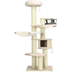 Costway Arbre À Chat 197cm Avec 2 Hamac, Perchoir, Poteaux À Griffer E...Vendu parcostway