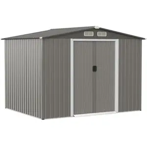 Abri de Jardin en Metal 5,36m² - GOPLUS - 2 Portes Coulissantes et 4 F... pas cher