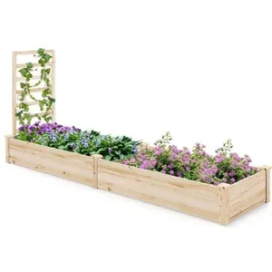 Costway Costway Carré Potager En Bois De Sapin -235x63x102cm- Treillis... pas cher