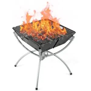 COSTWAY Barbecue à Charbon BBQ Pliable 3 en 1-Brasero Extérieur-Grille...Vendu parcarrefour