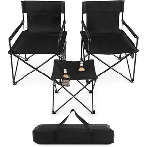 COSTWAY Lot de 2 Chaises de Camping Pliante - Charge180KG- Table d'App...