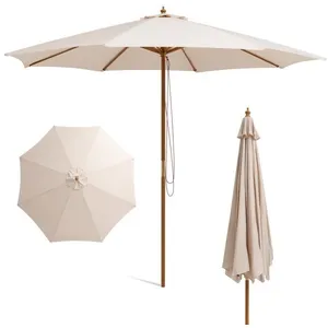 Parasol de Terrasse en Bois COSTWAY - 300 cm - 8 Baleines en Bambou - ... pas cher