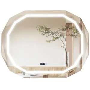 COSTWAY Miroir de Salle de Bain ovale avec LED, Antibuée, 3 Couleurs, ...
