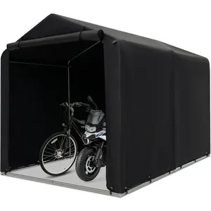 COSTWAY Abri de Vélos Extérieur de 160 x 218 x 164 cm, Abri de Garage Portable pour Vélos avec Porte à Fermeture Éclair Enroulable, Bache Motos pour Terrasse