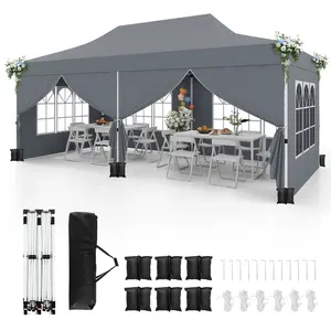 Tonnelle instantanée d'extérieur - COSTWAY - 3x6M - Protection solaire... pas cher