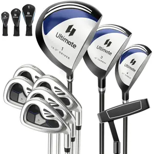 Comparateur de prix : COSTWAY Ensemble Clubs de Golf 9 Pièces Homme Droitier-Driver en Alliage d'Aluminium-3 Couvre-golfs-Fairway,Hyb Fers,Putter