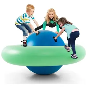 Costway balle gonflable enfants ø233cm avec 6 poignées, château gonfab... pas cher