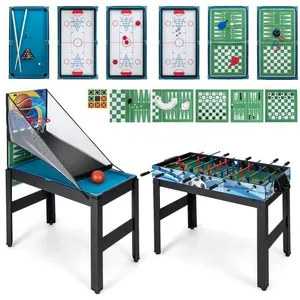 COSTWAY Table de multi-jeux 15 en 1-Basket-Babyfoot-Billar de palets-Accessoires-123 x 105 x 905 cmVendu parcdiscount