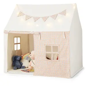 Comparateur de prix : Tente Enfants - COSTWAY - Guirlandes Lumineuses Étoiles - Tapis Rembou...