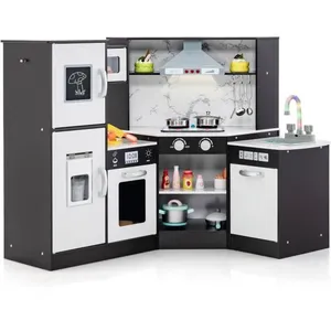 Comparateur de prix : Cuisine Enfants d'Angle - Costway - 3 Ans+ - Bois - Accessoires - Tabl...
