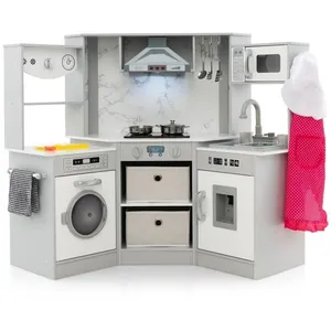 Comparateur de prix : Cuisine Enfants - Costway -3 Ans+ - Bois - 17 Accessoires - Sons Et Lu...