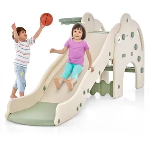 Toboggan 4 en 1 COSTWAY avec Panier de Basket, Ball, Escalade et pompe...Vendu parcostway