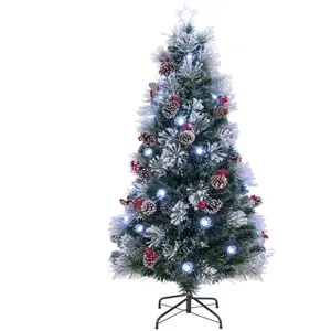 DREAMADE Sapin de Noël à Fibre Optique Pré-éclairé 180CM, 220 Feuilles... pas cher