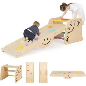 GOPLUS Toboggan Enfant, Jeu Escalade Montesori, Échelle et Rampe d'esc...Vendu parcdiscount