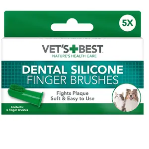 Vet's Best Brosses à Dents pour Doigt en Silicone pour Chien 5 PinceauxVendu parzooplus