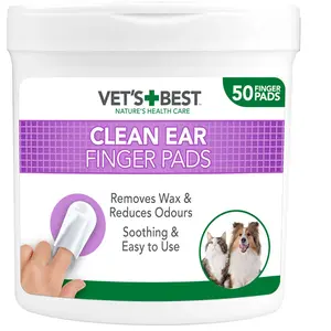 Comparateur de prix : 50 Doigtiers jetables Vet's Best® Clean pour les oreilles - pour chien