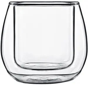 Luigi Bormioli Lot de 2 Tasses à café en Verre double paroi, transparent, 11,5 cl