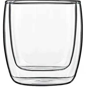 Luigi Bormioli Lot de 2 Tasses à café en Verre double paroi, transparent, 11 cl pas cher
