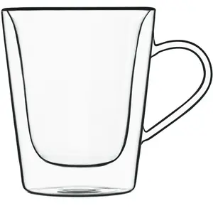 Luigi Bormioli Lot de 2 Tasses à café en Verre double paroi, transparent, 22 cl