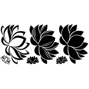 Comparateur de prix : RoomMates Sticker Géant repositionnable Lotus noirs
