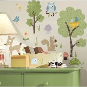 Comparateur de prix : THEDECOFACTORY Stickers repositionnables sur le thème des animaux de la forêt TU