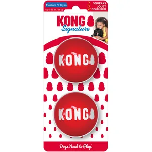 Comparateur de prix : KONG Signature Balls - Jouet Durable pour Aller Chercher - Paquet De 2 - Moyenne