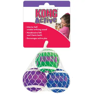 Comparateur de prix : 3 balles de tennis KONG Active avec grelot - pour chat