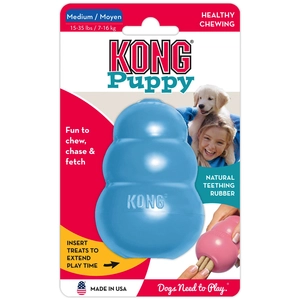Jouet KONG Puppy bleu taille M, pour petit chien et chiot pas cher