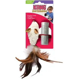 Kong feather mouse - jouet à herbe à chat rechargeable pas cher