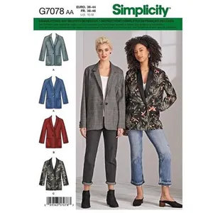 GENERIQUE Patron Simplicity 8697 Veste boutonnée pour femmes de 38 à 56(...) -