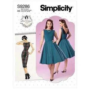 Patron Simplicity 9286 - Robe Femme avec haut ajusté et décolleté plié...