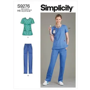 Patron Simplicity 9276 - Ensemble Infirmière avec Blouse et Pantalon d...