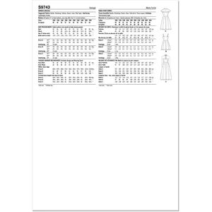 Patron Simplicity 9743 - Robe du 48 au 66 FR(...) -