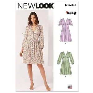 GENERIQUE Patron New Look 6749 - Robe boutonnée du 34 au 44 (FR)(...) -