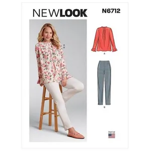 Patron New Look 6712 - Ensemble Femme Top encolure plissée et Pantalon...