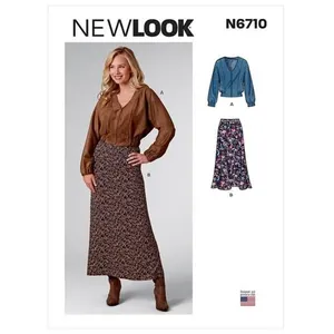 Patron New Look 6710 - Ensemble Femme, Veste zippée et Jupe longue du ...