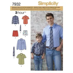 GENERIQUE Simplicity 8180 garçon et Chemise pour Homme, Boxers et Cravate, Blanc