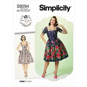 Patron Simplicity 9294 - Robe avec haut ajusté et décolleté carré du 3...