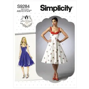 Patron Simplicity 9284 - Robe Femme avec haut ajusté et décolleté cour...