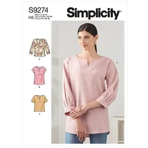 Patron Simplicity 9274 - Top encolure arrondie et V , variations de lo...