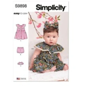 Patron Simplicity 9898 - Robe, culotte et bandeau pour bébé(...) - pas cher